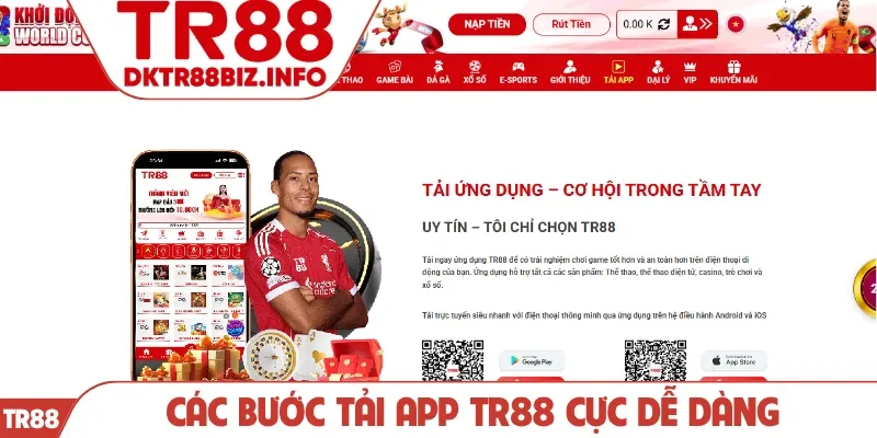 Các bước tải app TR88 cực dễ dàng