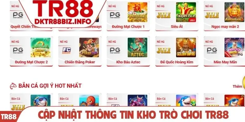 Cập nhật thông tin kho trò chơi TR88