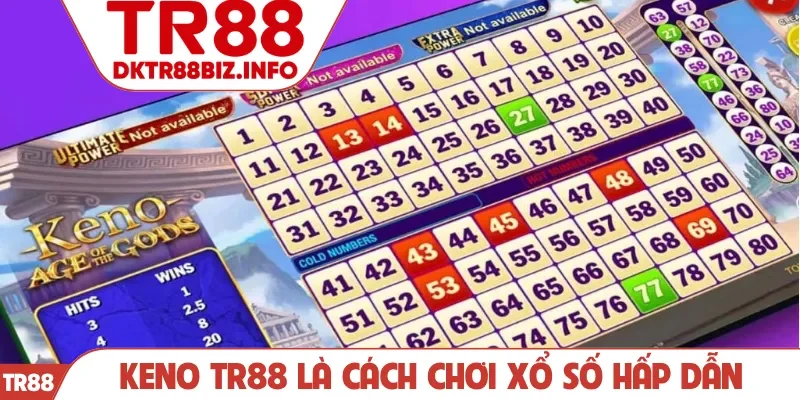 Keno TR88 là cách chơi xổ số hấp dẫn