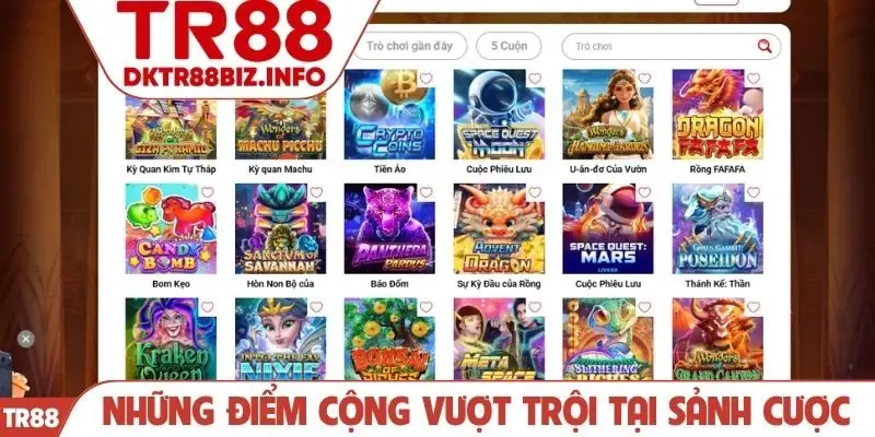 Những điểm cộng vượt trội tại sảnh cược