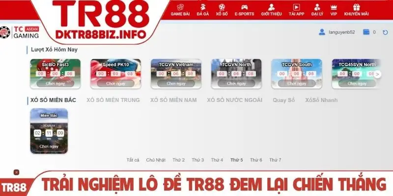Trải nghiệm lô đề TR88 đem lại chiến thắng